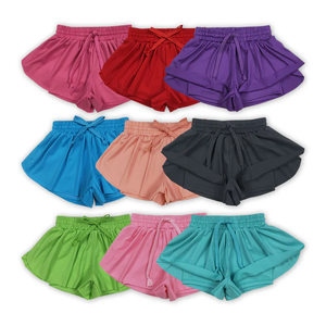 2026 New Design Solid Colors <b>Girls</b> Summer Bottom Yoga <b>Shorts</b> Sisters Wear Yoga <b>Shorts</b> - Product Image 1