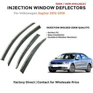Injection <b>Window</b> Visors Rain Guards for Volkswagen Sagitar 2012-2018 2019 | Side <b>Window</b> Deflectors Custom Fit Auto Accessories - Product Image 2