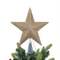 24 cm Kunststoff-Glitzer-Fünfzackiger Stern Christbaumspitze, Bruchsichere Weihnachtsbaum-Sterndekoration für die Feiertage