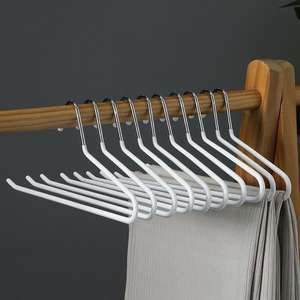 Venta al por mayor de PVC recubierto de ropa mágica pantalones percha ahorro de espacio antideslizante <span class=keywords><strong>ganso</strong></span> con ganchos de Metal para <span class=keywords><strong>el</strong></span> hogar organizador de almacenamiento - Product Image 4
