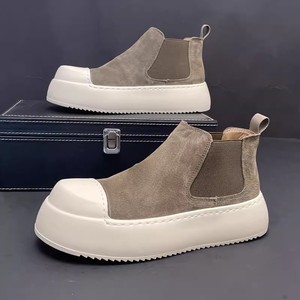 New High Top Motorcycle and Motorcycle Warm Thick Sole <b>Height</b> <b>Increasing</b> Casual <b>Shoes</b> Fashionable and Trendy Single <b>Shoes</b> - Product Image 1