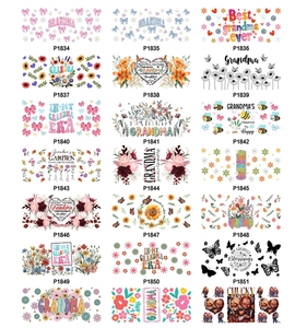 Transferts UV DTF pour gobelets motif fleurs pour grand-mère, autocollants MAMA, enveloppes 3D UV DTF pour gobelets, enveloppes UV pour grand-mère, autocollants pour gobelets 16OZ pour cadeaux - Product Image 3