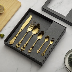 Barok Vintage Luxe Antiek Handvat Roestvrijstalen 304 18/10 Bestek Bestek Set Voor Koninklijke Hotelbruiloft - Product Image 6