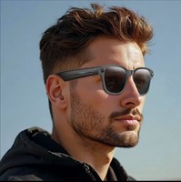 Lunettes Intelligentes 2026 BT Polarisées pour Affaires, Lunettes IA UV400 avec Traduction Vocale, Lunettes de Soleil Intelligentes avec Caméra et Bluetooth Sans Fil