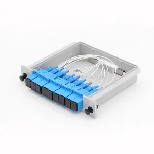 Damu Optic Fiber Splitter 1X8 Cassette Card Inserting Optical PLC Splitter 1:8 Port Fiber Optic Splitter