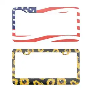 Wholesale Custom High Quality Waterproof Durable Abs Plastic Chrysanthemum Car License Plate Frame For Cars