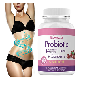 Probióticos Veganos de Arándano para Mujeres OEM, Suplemento Vaginal y Digestivo para Mujeres, <span class=keywords><strong>14</strong></span> Cepas, Mil Millones de UFC, Cápsulas de Probióticos de Arándano - Product Image 1