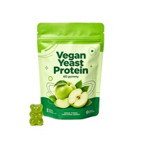 Gummies Protéinés Naturels 17g pour le Renforcement Musculaire, Protéine de Levure Végétalienne, Saveur Pomme, Gummies Sportifs pour Adultes, Faible Teneur en Calories