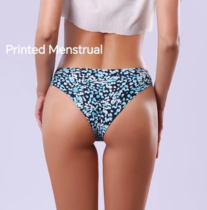 Tangas sin costuras, bragas menstruales deportivas de seda helada, ropa interior de 4 capas, bragas de período a prueba de fugas de flujo pesado para mujer, menstruación - Product Image 3