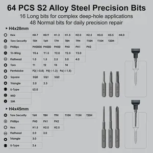 Precision <b>Screwdriver</b> <b>Set</b> 64 S2 Drill <b>Bits</b> 5 Torque Settings LED Hand Repair Tool Kit High Accuracy - Product Image 5