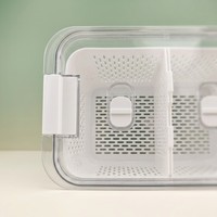 Duurzame stapelbare afwateringsbak met ventilatie, plastic koelkastorganizer voor fruit en groenten, groothandel