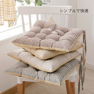 Coussin de siège épaissi pour chaise de bureau, d'étudiant ou de maison, toutes saisons, en lin, design ventilé, fermeté moyenne - Product Image 2