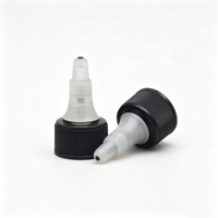 Bouteille compte-gouttes en plastique noir côtelé 24/410 avec bouchon à vis et embout transparent pour produits cosmétiques, chimiques et liquides ménagers