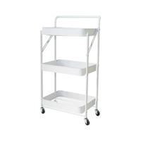 Chariot de rangement pliable / Chariot de rangement mobile pliable, adapté aux cuisines, aux salles de bain, aux garages / Chariot de rangement