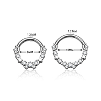 Anneau de nez articulé en titane G23 ASTM F136, piercing 16G, étoile, pour septum, oreille, segment, bijoux de corps