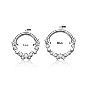 Piercing de <span class=keywords><strong>Titanio</strong></span> G23 ASTM F136 con Bisagra para Nariz, Anillo de Nariz 16G, Aro de Septum con Estrella, Joyería Corporal para Segmento de Oreja - Product Image 5