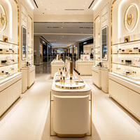 Vitrine en bois massif de haute qualité, élégante et moderne pour l'aménagement intérieur des magasins de cosmétiques et de parfums, solution tout-en-un