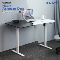 Bureau électrique réglable en hauteur avec cadre et plateau assemblé dans un seul carton, table d'ordinateur ergonomique à moteur unique