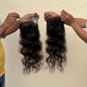 Ligne de cheveux naturelle 13x6 13x4 6x6 fermeture de dentelle frontale avec des faisceaux de cheveux, fournisseurs de haute qualité cheveux humains vierges de temple indien - Product Image 2