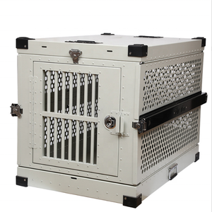 USMILEPET Factory Direct <span class=keywords><strong>Cage</strong></span> <span class=keywords><strong>de</strong></span> <span class=keywords><strong>transport</strong></span> pour chien en aluminium <span class=keywords><strong>de</strong></span> grande taille personnalisée pour l'aviation <span class=keywords><strong>Cage</strong></span> pour chien à ventilation épaissie pliable - Product Image 1