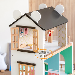 In legno fai da te incandescente casa delle bambole Set Mini modello di moda mobili in legno accessori educativi per gioco finto giocattolo ragazze bambini - Product Image 6