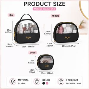 Custom Logo Clear Cosmetic Bag Women <b>Makeup</b> Pouch PU PVC Travel Toiletry Bag Beauty Organizer Storage <b>Case</b> Multiple Sizes OEM - Product Image 2