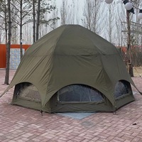 Dôme de glamping gonflable 16 m² Tente de camping mongole avec couverture en coton TC de 4,5 m de diamètre pour le glamping familial en plein air