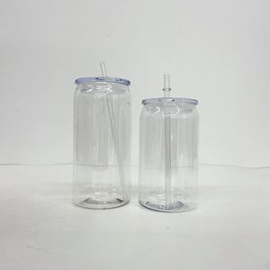 16Oz 20Oz Color Shaped <b>Cup</b> Custom Clear Acrylic <b>Reusable</b> Plastic Can Tumbler <b>With</b> <b>Lid</b> and Straw for Uv Dtf Transfer - Product Image 1