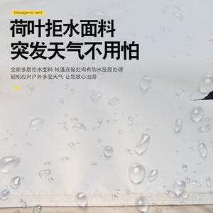 Tente hexagonale pop-up automatique à ouverture rapide, imperméable, pour camping en plein air, simple couche, épaissie, résistante à la pluie 3000 mm - Product Image 1