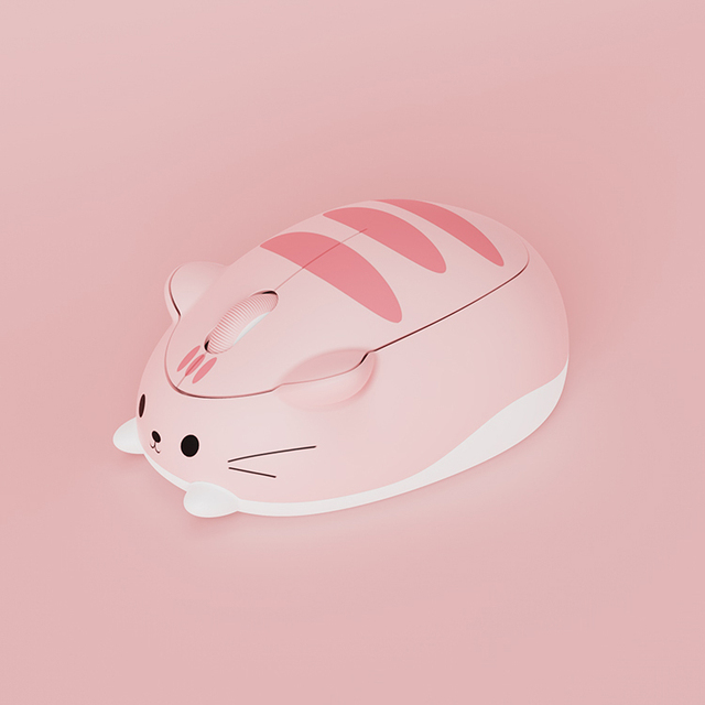 Akko Cat Theme Mice 1200 DPI Pink Grey Orange Design Gaming Office 2.4G Wireless Mouse