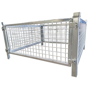 Katlanır istifleme depo depolama özelleştirilmiş metalik toz kaplama dayanıklı çelik tel kafes ahşap palet ile - Product Image 4