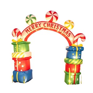 <b>Christmas</b> Inflatable Arch Inflatable Gift Box <b>Cane</b> <b>Candy</b> Shaped LED Light Outdoor Courtyard Lawn Decoration - Product Image 5
