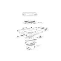 Drain de salle de bain Drain de sol en laiton Drain carré dissimulé en acier inoxydable universel avec couvercle amovible