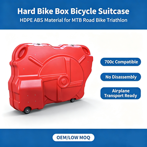 Estuche Rígido para <span class=keywords><strong>Bicicleta</strong></span>, <span class=keywords><strong>Maleta</strong></span> <span class=keywords><strong>de</strong></span> Viaje para <span class=keywords><strong>Bicicleta</strong></span> <span class=keywords><strong>de</strong></span> Carretera, Triatlón, MTB 700c, HDPE ABS, Sin Desmontar, Apta para Transporte en Avión - Product Image 1