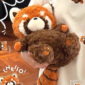 Simpatico <span class=keywords><strong>Panda</strong></span> <span class=keywords><strong>rosso</strong></span> e procione peluche morbidi giocattoli cartoni animati personalizzati pieni <span class=keywords><strong>di</strong></span> cotone PP compagni <span class=keywords><strong>di</strong></span> sonno - Product Image 4