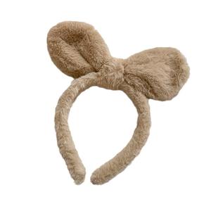 Cute Bunny Ear <b>Headband</b> Plush Face Wash Hairband For Women Casual Bath Accessory Soft <b>Fabric</b> Style - Product Image 2