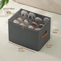 Boîte de rangement pour chaussures en tissu carrée personnalisée avec poignées, organisateur de chaussures empilable durable pour placard, boîte à chaussures pliable pour hommes et femmes
