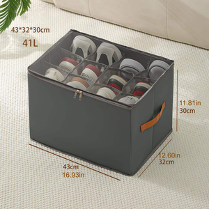 <span class=keywords><strong>Scatola</strong></span> Portascarpe Quadrata Personalizzata con Manici, Organizzatore per <span class=keywords><strong>Scarpe</strong></span> Resistente e Impilabile per Armadio, <span class=keywords><strong>Scatola</strong></span> Pieghevole per <span class=keywords><strong>Scarpe</strong></span> da Uomo e Donna - Product Image 2