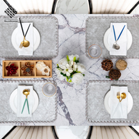 Napperon en vinyle PVC personnalisable effet cuir pour décoration de table de mariage et de table d'hôtel