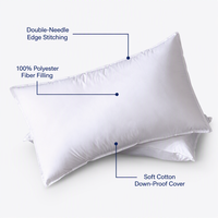 Coussin d'hôtel en tissu brossé blanc, literie hôtelière pour gîtes et appartements, vente en gros d'usine, fournisseur direct OEM personnalisé