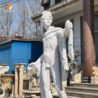 Estatua de Apolo de Mármol Blanco de Tamaño Real, Tallada a Mano, Estilo Europeo, para Jardín o Villa al Aire Libre, Marca MILY
