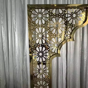 Exquisite Ramadan Carving Wedding Metal Arch <b>Stand</b> Mirror Gold <b>Backdrop</b> Frame Sets for Ramadan Festival Event Decor - Product Image 5