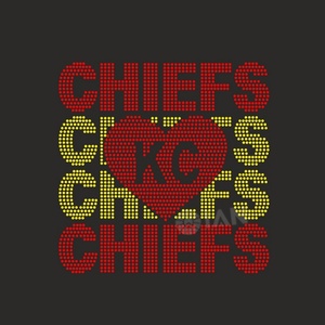 Kansas Thành Phố Tùy Chỉnh Thạch Chuyển Kc Đội Bóng Đá Motif Hotfix Chiefs Rhinestone Chuyển Cho T-Shirt - Product Image 6