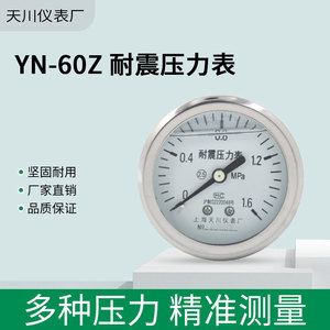 เกจวัดแรงดันแบบทนแรงกระแทกแกนหมุน YN-60Z ขนาด 60 มม. เกรด 2.5 เกลียว M14x1.5 ชุบเคลือบ โรงงานเซี่ยงไฮ้ เทียนชวน - Product Image 4