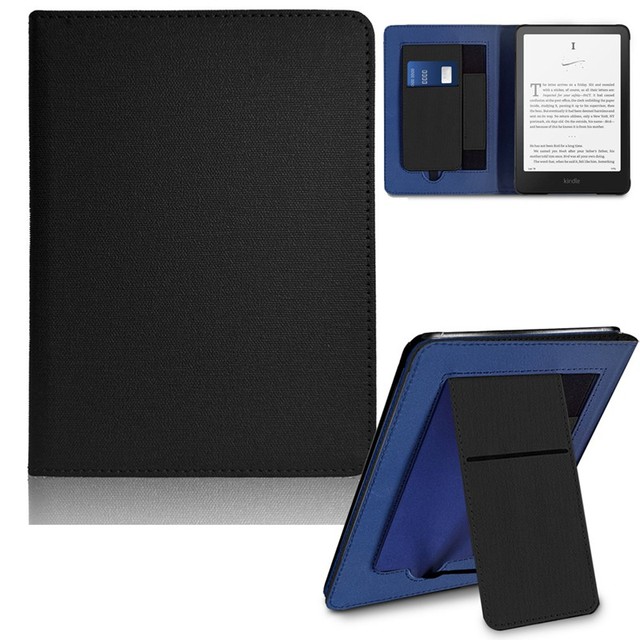 Imiracle Kindle Paperwhite 12th 2024 Cloth Texture Kickstand PU Card Soft Lightweight Tablet Case Anti-Drop Protective Cover