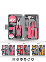 Mini boîte de quincaillerie pour enfants, 24 pièces, pince à mesurer, marteau, tournevis, clé, marteau, boîte à outils, petit kit d'outils, kit d'outils à main
