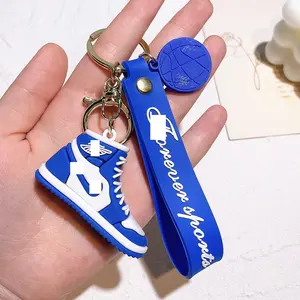 Sneaker PVC Key Chain Mini Shoe Keychain 3D Sneakers Key Chain Bulk PVC Key Pendants Accessories Sneakers Charms Basketball Shoe