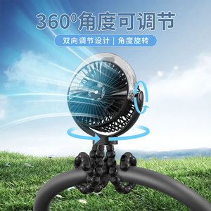 Ventilateur pulvérisateur Octopus 25 pouces, rechargeable par USB, silencieux, longue autonomie, portable, pour bébé et usage domestique - Product Image 4