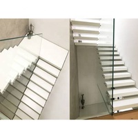 Runsun DAIYA — marches d'intérieur en verre en acier inoxydable, 304 s.s