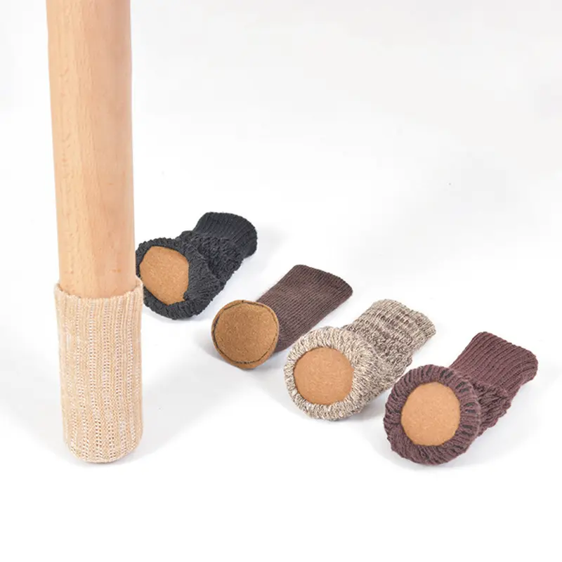 Couvre-pieds de Table tricotée en coton pour chaise, à manches, accessoires de protection du sol, couvre-pieds de meubles